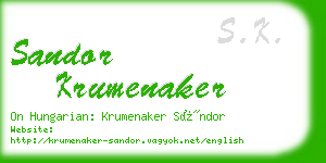 sandor krumenaker business card